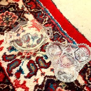 Choice of ONE Clear Glass Trinket Dishes. American brilliant or Jeanette pears